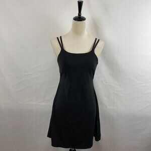HALARA Black Double-Strap Slip Dress